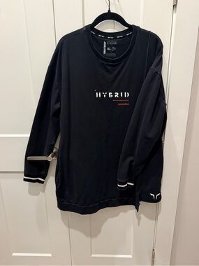 Hybrid Centralize Black Long Sleeve Crewneck Sweatshirt - XL